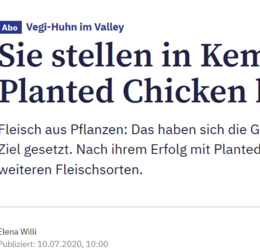 Il planted.chicken viene prodotto a Kemptthal